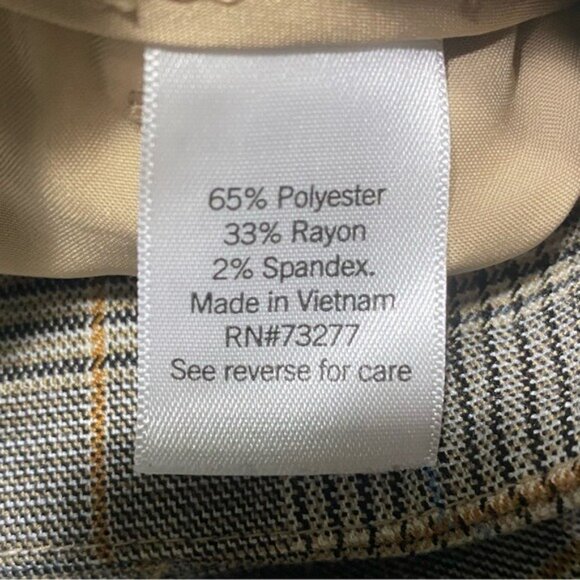 Nine‎ West Women's Plaid Straight Leg Pants Size 14 - Picture 8 of 9